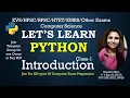 Python Introduction Class Important for Computer Science Exam Chealsha