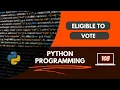 Python program to check if a user is eligible for voting