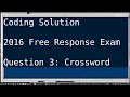 AP Computer Science A 2016 Free Response Exam Code Solution for Question 3 Crossword