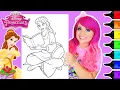 Coloring Belle from Beauty and the Beast Disney Princess Coloring Page Caliart Markers