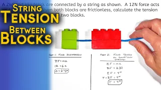 Download Calculate String Tension Between Two Blocks Being Pulled Horizontally | Worked Example MP3