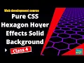 web designing CSS course Pure CSS hexagon hover effects solid background CLASS 4