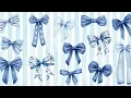 Blue bow background Coquette wallpaper Aesthetic screensaver 4k Frame tv art for girls 2 hrs