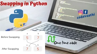 Swap two Numbers in Python One line code Python Tutorial in Tamil
