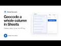 Sheets Geocoder - Google Sheets Add-on Demo