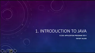 IS250 LECTURE 1 Introduction to Java Zybooks