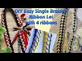 DIY Easy Single Braided Ribbon Lei with 4 Ribbons for Graduation Lei part 3 of 3