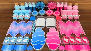 Fun slime mixing - Watch blue and pink glossy slimes blend together