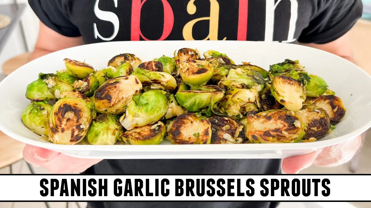 Spanish Garlic Brussels Sprouts   INSANELY Delicious & Easy to Make