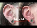 Stretching from 2G to 1G w Glass Plugs Aurora Moon