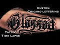 CUSTOM CHICANO LETTERING TATTOO TATTOO TIME LAPSE BLESSED