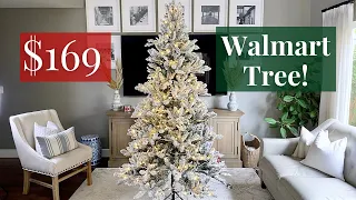 Best Inexpensive Artificial Christmas Tree Review 189 Flocked Walmart Tree