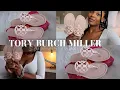 TORY BURCH MILLER SANDALS UNBOXING REVIEW 2021 SIZING CLOUD PATENT LEATHER SEASHELL PINK SUMMER SHOE