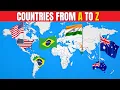 Alphabet Geography for Kids Countries and Flags from A to Z on the World Map