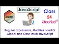 Regular Expressions In JavaScript Training s In Telugu 54 Modifies and G Global and Case