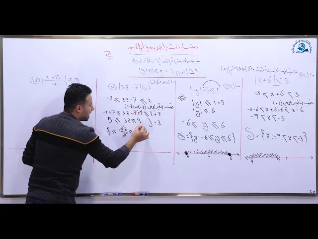 ⁣مادة الرياضيات للصف الثالث المتوسط :  متباينات القيمة المطلقة