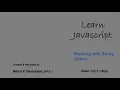 Learn Javascript Working with String Object - Email Reg Exp