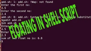 Shell script floating value operation arithmetic operation on floating value in shell script