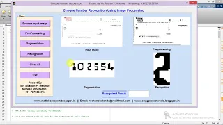 Cheque Number Recognition Using Image Processing Full Matlab Project Code