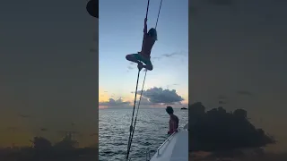Would You Let Your Kid Climb This? 😳⛵