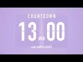 13 Minute Countdown Timer Flip Clock with Bell Alerts