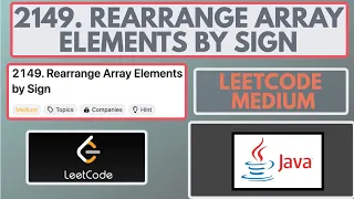 Leetcode 2149 Rearrange Array Elements by Sign Medium Java Solution