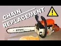 CHAIN REPLACEMENT on a Stihl chainsaw MS 250 - How to