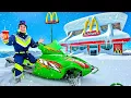I Drove a SNOWMOBILE to McDonald s