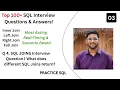 SQL JOINS Interview Question What does different SQL Joins return
