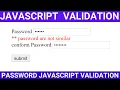 Password validation JavaScript in Hindi password don t match minimum and maximum character js