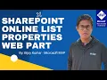 SharePoint Online List Properties Web Part
