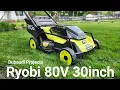 2nd Mow RYOBI RYPM8010 RYPM8001 80V 30 inch brushless battery cordless - bagging impressions
