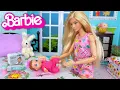 Lagu Barbie Doll Family New Baby Morning Routine \u0026 Ken Makes Breakfast
