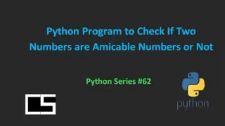 Python Program to Check If Two Numbers are Amicable Numbers or Not CodingwithShameera1