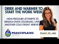 A very brief warming drying trend expected to start the work-week