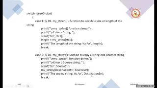 C Program Menu driven switch