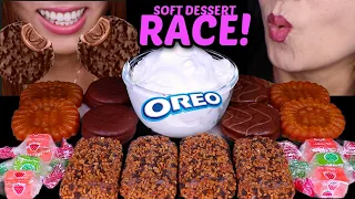 ASMR RACE! Marshmallow Choco Pies, Crunch ice cream bars, Rainbow jewel jelly, Yakgwa 먹방