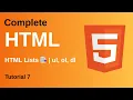 HTML Lists Explained Ordered Unordered Description List Complete HTML Tutorial for Beginners