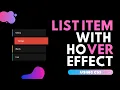 Html css List item with hover effect html5 and css3