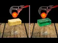 1000 C Red Hot Metal Ball vs Butter Soap Tape