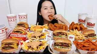 IN-N-OUT vs THE HABIT MUKBANG! Double-Double, Double Char & Animal Fries (ASMR, Minimal Talking)