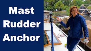 BARGE BUILD. Mast, Rudder and Anchor. Ready to go! Sailing Ocean Fox Ep221