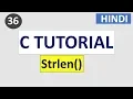 Strlen function in c language C Programming tutorial in HINDI