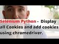 Selenium Python - Display all Cookies and add cookies using chromedriver