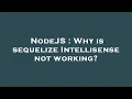 NodeJS Why is sequelize Intellisense not working
