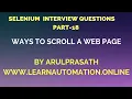 Selenium Interview Questions PART-18 How to scroll a web page Tamil