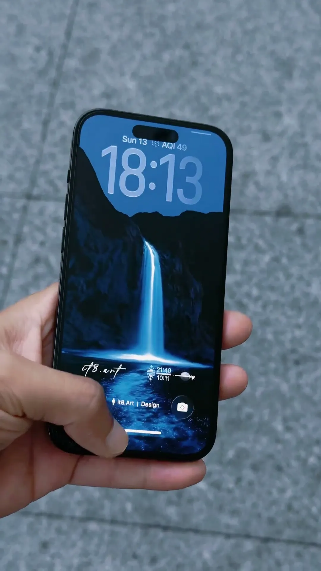 Blue Waterfall iPhone Setup Preview