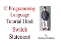 C Programming Language Tutorial in Hindi 29 Switch Statement