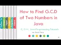 Java Program to Find G C D of Two Numbers Sonali Thore LLAGT
