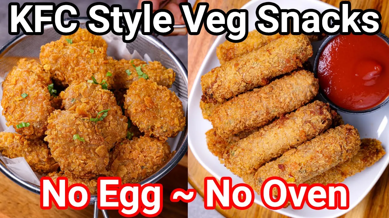 KFC Style Veg Snacks Recipes - No Egg No Oven Snacks   Mock Meat Vegetarian Snacks - Kids Favorite